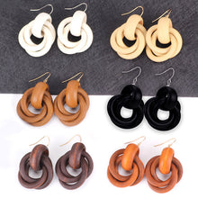 Load image into Gallery viewer, Vintage Oak Earrings Female Personality Spiral Ring Earrings Jewelry
