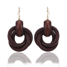 Load image into Gallery viewer, Vintage Oak Earrings Female Personality Spiral Ring Earrings Jewelry
