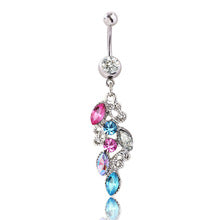 Load image into Gallery viewer, Belly Dance Piercing Jewelry Zircon Navel Ring Navel Ring Navel Decoration Navel Stud Solid

