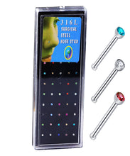 Load image into Gallery viewer, 40 Boxed 1.8mm Stainless Steel Diamond-Embedded Nose Stud Titanium Steel Fake Nose Ring Puncture
