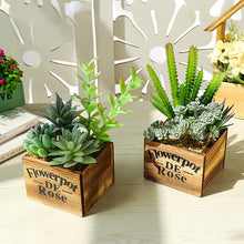 Load image into Gallery viewer, Square Wooden Basin Succulent Combined Green Plants Artificial Plant Creative Decoration Flower Bonsai Flower

