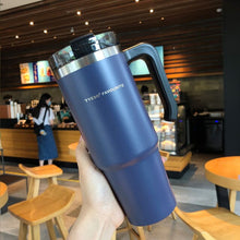 Load image into Gallery viewer, 890/600ML Stainless Steel Coffee Thermos Mug Travel Tumbler Cups Vacuum Flask Thermos Bottle With Straw Garrafa Termica Gift
