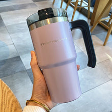 Load image into Gallery viewer, 890/600ML Stainless Steel Coffee Thermos Mug Travel Tumbler Cups Vacuum Flask Thermos Bottle With Straw Garrafa Termica Gift
