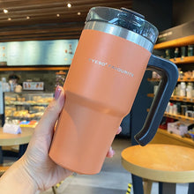 Load image into Gallery viewer, 890/600ML Stainless Steel Coffee Thermos Mug Travel Tumbler Cups Vacuum Flask Thermos Bottle With Straw Garrafa Termica Gift
