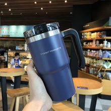 Load image into Gallery viewer, 890/600ML Stainless Steel Coffee Thermos Mug Travel Tumbler Cups Vacuum Flask Thermos Bottle With Straw Garrafa Termica Gift
