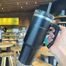 Load image into Gallery viewer, 890/600ML Stainless Steel Coffee Thermos Mug Travel Tumbler Cups Vacuum Flask Thermos Bottle With Straw Garrafa Termica Gift
