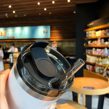 Load image into Gallery viewer, 890/600ML Stainless Steel Coffee Thermos Mug Travel Tumbler Cups Vacuum Flask Thermos Bottle With Straw Garrafa Termica Gift
