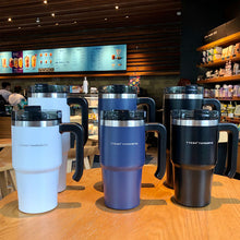 Load image into Gallery viewer, 890/600ML Stainless Steel Coffee Thermos Mug Travel Tumbler Cups Vacuum Flask Thermos Bottle With Straw Garrafa Termica Gift

