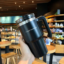 Load image into Gallery viewer, 890/600ML Stainless Steel Coffee Thermos Mug Travel Tumbler Cups Vacuum Flask Thermos Bottle With Straw Garrafa Termica Gift
