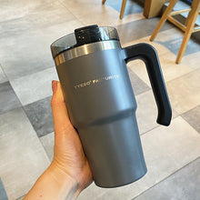 Load image into Gallery viewer, 890/600ML Stainless Steel Coffee Thermos Mug Travel Tumbler Cups Vacuum Flask Thermos Bottle With Straw Garrafa Termica Gift
