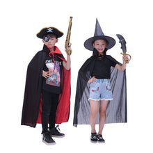 Load image into Gallery viewer, Halloween Cloak Cos Double-Layer Black and Red Vampire Cloak Death Pirate Children Adult Party Performance Witch
