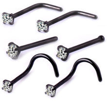 Load image into Gallery viewer, 316L Stainless Steel Nose Ring 6-Piece Set Multifunctional High Quality Zircon Nose Stud Nose Studs
