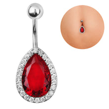 Load image into Gallery viewer, Water Drop Zircon Navel Buckle Umbilical Ring Piercing Jewelry
