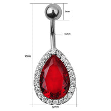 Load image into Gallery viewer, Water Drop Zircon Navel Buckle Umbilical Ring Piercing Jewelry
