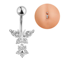 Load image into Gallery viewer, \Belly Umbilical Ring Creative Butterfly Zircon Navel Decoration Umbilical Ring Piercing Jewelry
