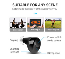 Load image into Gallery viewer, Intelligent New Style Hearing Aid Rechargeable Low-Noise Wide-Frequency One-Click Operation Sound Amplifier Deaf Hearing Aids
