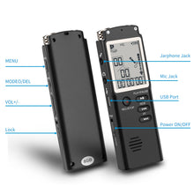 Load image into Gallery viewer, 8GB/16GB/32GB High-Quality Digital Audio Voice Recorder a key lock screen Telephone Recording Real Time Display with MP3 Player
