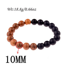 Load image into Gallery viewer, 8mm New Natural Wood Beads Bracelets Men Black Ethinc Meditation White Bracelet Women Prayer Jewelry Yoga Bracelet Homme
