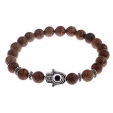 Load image into Gallery viewer, 8mm New Natural Wood Beads Bracelets Men Black Ethinc Meditation White Bracelet Women Prayer Jewelry Yoga Bracelet Homme
