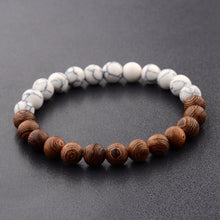 Load image into Gallery viewer, 8mm New Natural Wood Beads Bracelets Men Black Ethinc Meditation White Bracelet Women Prayer Jewelry Yoga Bracelet Homme
