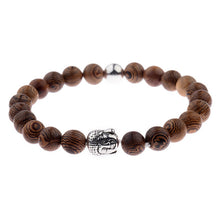 Load image into Gallery viewer, 8mm New Natural Wood Beads Bracelets Men Black Ethinc Meditation White Bracelet Women Prayer Jewelry Yoga Bracelet Homme
