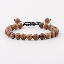 Load image into Gallery viewer, 8mm New Natural Wood Beads Bracelets Men Black Ethinc Meditation White Bracelet Women Prayer Jewelry Yoga Bracelet Homme
