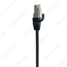 Load image into Gallery viewer, 8Pin RJ45 Cable Male to Female Screw Panel Mount Ethernet LAN Network 8 Pin 90 Degree Right Angle Extension Cable
