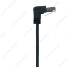 Load image into Gallery viewer, 8Pin RJ45 Cable Male to Female Screw Panel Mount Ethernet LAN Network 8 Pin 90 Degree Right Angle Extension Cable
