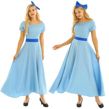Load image into Gallery viewer, Adult Womens Short Puff Sleeve Princess Fancy Party Maxi Dress Halloween Dressing Up Cosplay Costume
