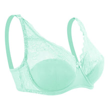 Load image into Gallery viewer, Queenral New Lace Perspective Bra Women Sexy Lingerie Underwire Embroidery Floral Bralette Plus Size

