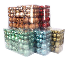 Load image into Gallery viewer, 3-6cm Set of 100 PVC Boxed Bright Matting Agent Balls Hollow out Christmas Tree Decorations Colorful Ball
