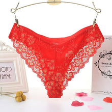 Load image into Gallery viewer, TERMEZY Sexy Panties Women Lace Low-waist Briefs Female Breathable Embroidery Underwear Transparent G-String Underpant Lingerie
