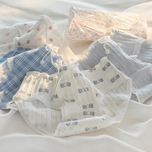 Load image into Gallery viewer, Lovely Printing Panties Women Cotton Underwear Girls Cute Plaid Underpants M-XL Comfortable Briefs Soft Female Lingerie
