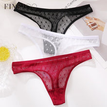 Load image into Gallery viewer, Sexy Lace Thongs Women 3Pcs/set Transparent G-string Panties Dots Lace T-back Underwear Fashion Female Underpants M-XL
