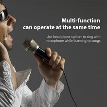 Load image into Gallery viewer, llano AUX 3.5mm Audio Splitter Cable 3.5mm Male to 2 Female Headphone Microphone Dual Interface Cable Stereo Live Broadcast Sing Recording
