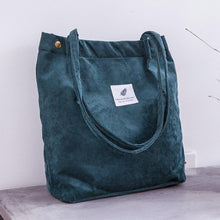 Load image into Gallery viewer, Women Corduroy Casual Shopping Cloth Bag Female Canvas Shoulder Bag Environmental Storage Handbag Reusable Foldable Eco Grocery Totes
