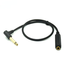 Load image into Gallery viewer, 6.35MM MONO MALE TO FEMALE TO PATCH CABLE- 1/4" GUITAR LEAD 90 DEGREE RIGHT ANGLE Audio Cable

