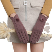 Load image into Gallery viewer, Rabbit Plush Dralon Women's Winter Fashionable Elastic Touch Screen Warm Mink Ball Gloves
