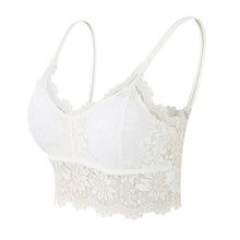 Load image into Gallery viewer, Women Sleeveless Lace Vest Bra Cropped Top Camisole Padded Tank Tops Fitness Underwear Floral Lace Bralette 7 Colors
