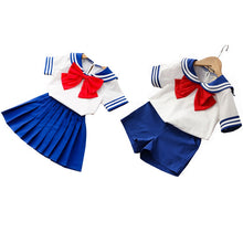 Load image into Gallery viewer, 90-130cm Kids Boys Girls Sailor Moon Cosplay Costumes Japanese Style Kawaii Cute Primary School Uniform Choir Dance Clothing
