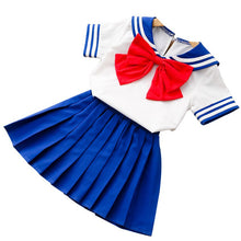 Load image into Gallery viewer, 90-130cm Kids Boys Girls Sailor Moon Cosplay Costumes Japanese Style Kawaii Cute Primary School Uniform Choir Dance Clothing
