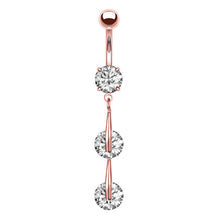 Load image into Gallery viewer, Belly Ring Creative Exquisite 3-Piece Zircon Navel Stud Piercing Jewelry
