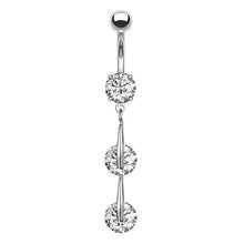 Load image into Gallery viewer, Belly Ring Creative Exquisite 3-Piece Zircon Navel Stud Piercing Jewelry
