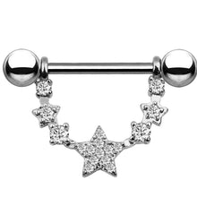 Load image into Gallery viewer, Five-Pointed Star Nipple Ring Popular Stainless Steel Zircon Nipple Ring
