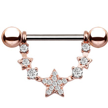 Load image into Gallery viewer, Five-Pointed Star Nipple Ring Popular Stainless Steel Zircon Nipple Ring
