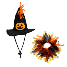 Load image into Gallery viewer, Funny Pet Cap Halloween Pumpkin Hat Scarf Set Adjustable Strap Cosplay Cat Costume Christmas Pet Halloween Costume Party Decor
