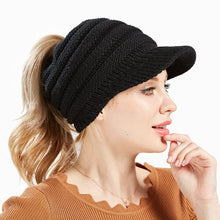 Load image into Gallery viewer, Women's Knitted Baseball Cap No Car Logo Open Ponytail Hat Men's and Women's Hats Skiing Sports Cap
