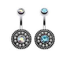 Load image into Gallery viewer, Creative Style Quality Diamond-Embedded Fixed Navel Nail Navel Ring
