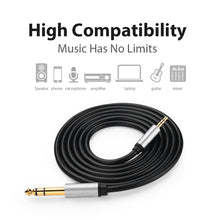 Load image into Gallery viewer, 3.5mm to 6.5mm Audio Cable 1M/2M/3M Male to Male Microphone Audio Cable for Computer Audio Power Amplifier Mixer
