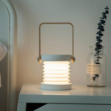 Load image into Gallery viewer, Wooden Handle Retro Lantern Small Night Lamp Telescopic Folding Led Eye Protection Reading Lamp USB Portable Rechargeable Light
